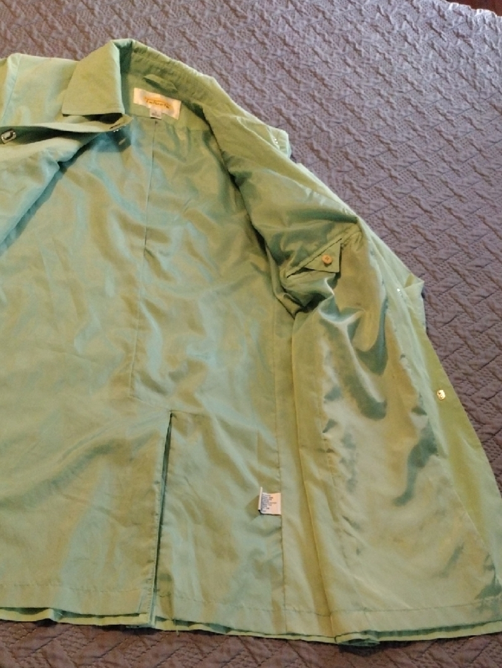 Talbots Mint Green Single-Button Trench Coat - Picture 12 of 16